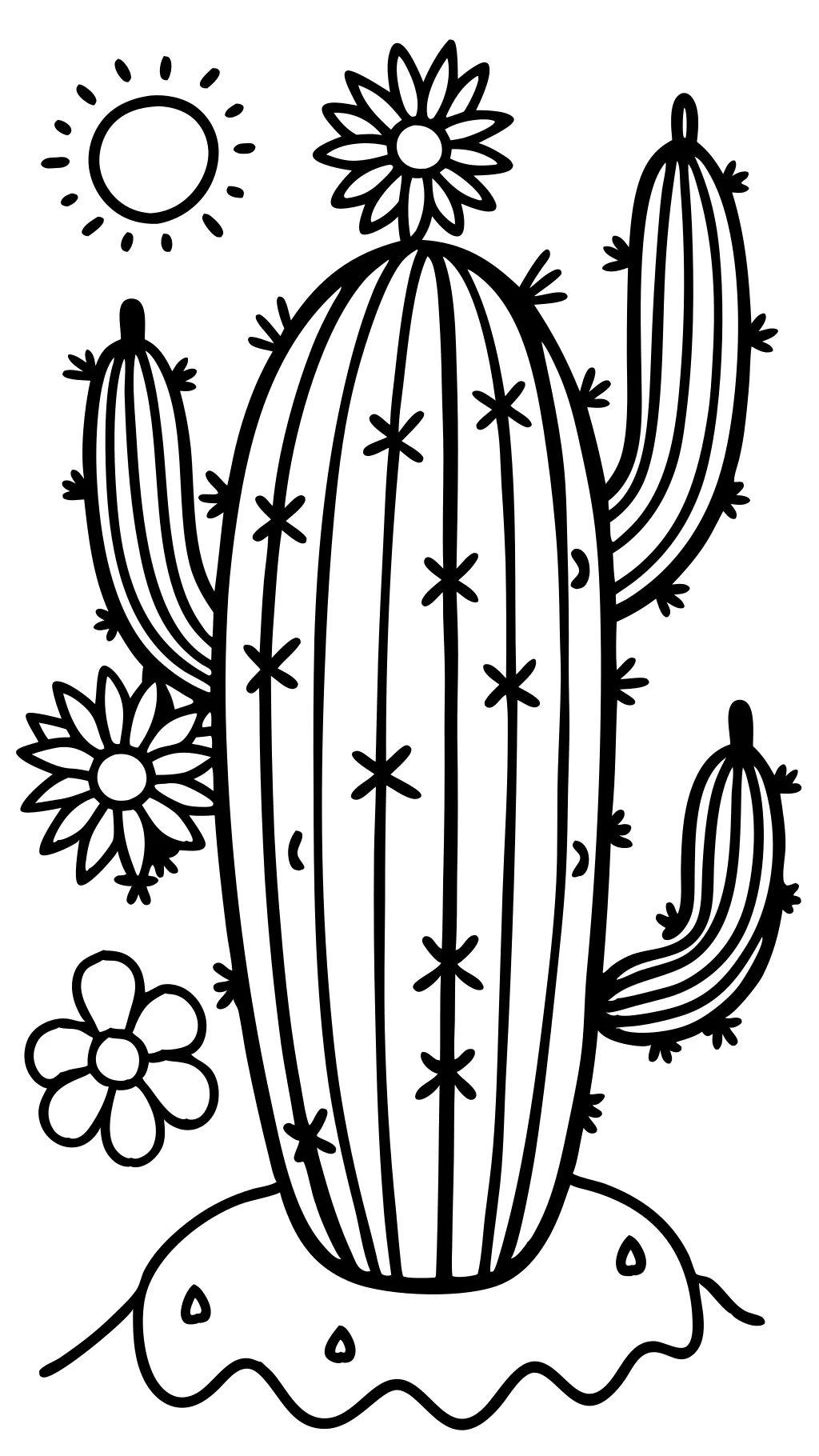 coloring page of a catcus